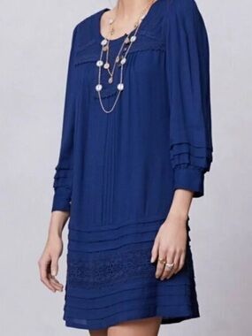 Anthropologie Navy Blue Asymmetrical Women’s Dress
